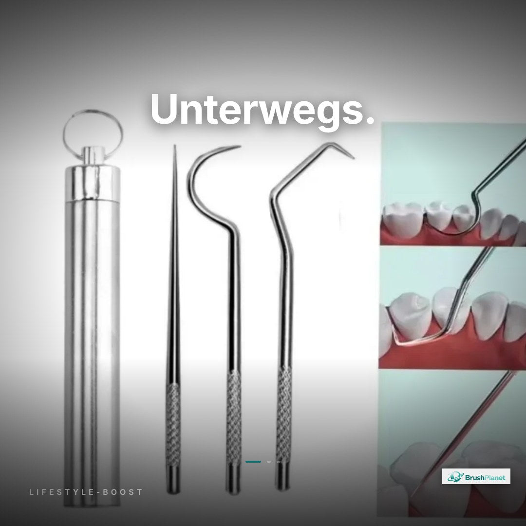 Edelstahl-Zahnstocher Set – Wiederverwendbar, portabel & zahnfleischschonend | 3er & 7er Set