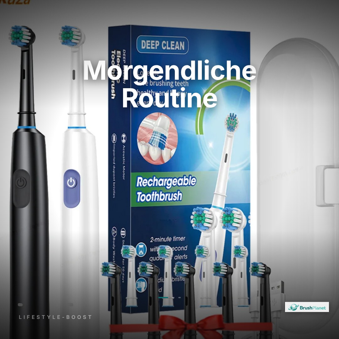 Elektrische Zahnbürste mit 5 Modi – Aufladbar, wasserdicht, 800mAh | 4 & 8 Aufsteckköpfe