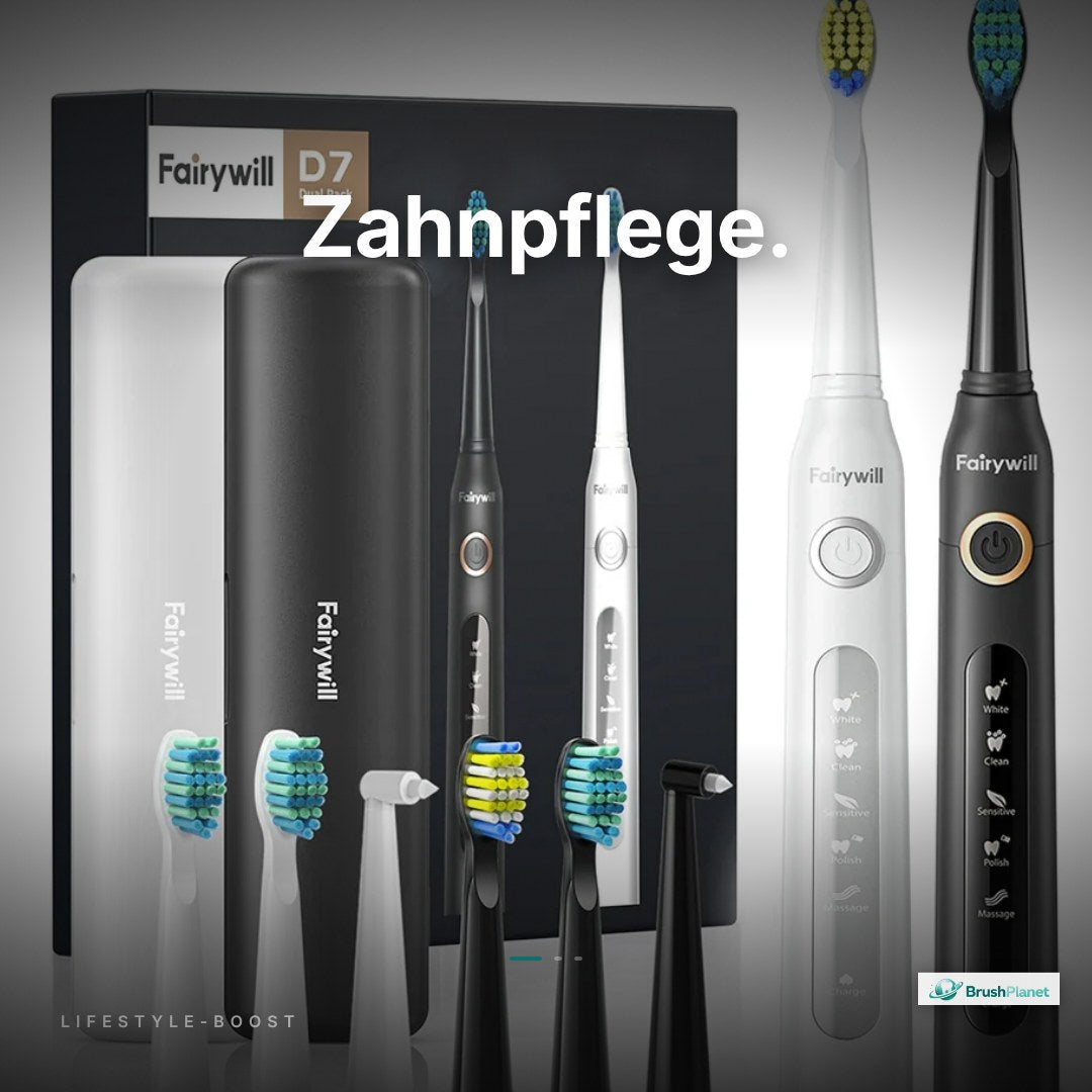 Fairywill Sonic Elektrische Zahnbürste FW-D7 Set – 5 Modi, USB-Ladung & Reiseetui