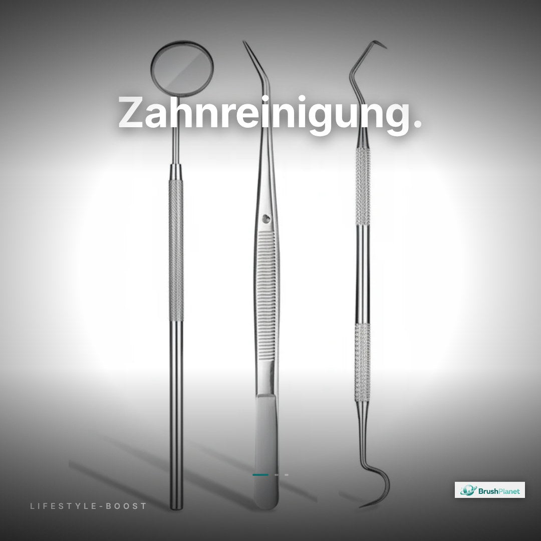 Zahnreinigungsset aus Edelstahl – 3-teilig für strahlend weiße Zähne